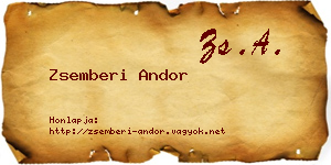 Zsemberi Andor névjegykártya
