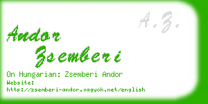 andor zsemberi business card